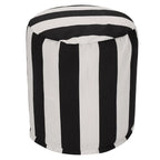 Pouf ottoman à rayures verticales intérieur/extérieur – Résistant à l'eau et aux taches, 41x41x43 cm