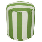 Pouf ottoman à rayures verticales intérieur/extérieur – Résistant à l'eau et aux taches, 41x41x43 cm