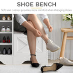 Banc à chaussures de ferme avec porte coulissante de style grange – 5 niveaux, pour 20 paires