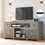Meuble TV de ferme de 70 po avec prise de courant – Convient aux téléviseurs jusqu'à 80", 70 long. x 15,5 larg. x 30 haut.