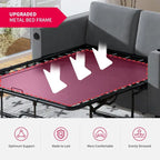 Canapé-lit convertible avec matelas en mousse à mémoire de forme, porte-gobelet et port USB