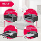 Canapé-lit convertible avec matelas en mousse à mémoire de forme, porte-gobelet et port USB