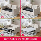 Canapé-lit convertible avec matelas en mousse à mémoire de forme, porte-gobelet et port USB