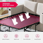Canapé-lit convertible avec matelas en mousse à mémoire de forme, porte-gobelet et port USB