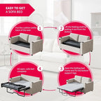 Canapé-lit convertible avec matelas en mousse à mémoire de forme, porte-gobelet et port USB