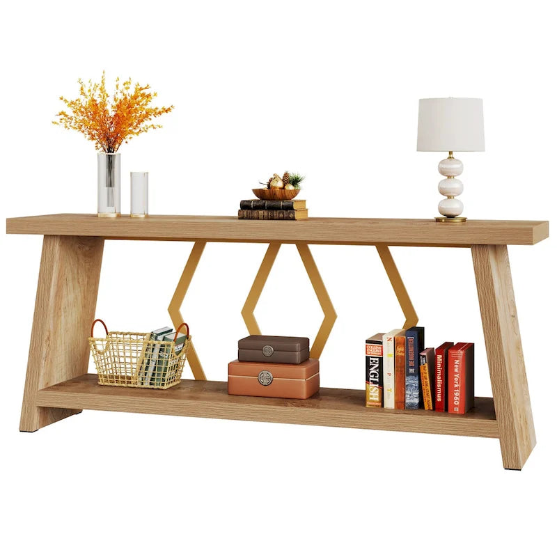 Table d'appoint avec 2 paniers pliables en écorce de maïs – Plateau aspect marbre, Chocolat Noir