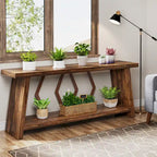 Table d'appoint avec 2 paniers pliables en écorce de maïs – Plateau aspect marbre, Chocolat Noir