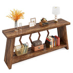 Table d'appoint avec 2 paniers pliables en écorce de maïs – Plateau aspect marbre, Chocolat Noir