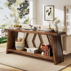 Table d'appoint avec 2 paniers pliables en écorce de maïs – Plateau aspect marbre, Chocolat Noir