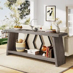 Table d'appoint avec 2 paniers pliables en écorce de maïs – Plateau aspect marbre, Chocolat Noir