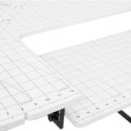 Bureau de couture domestique avec plateau quadrillé et tablette rabattable en option – Bureau à domicile double usage