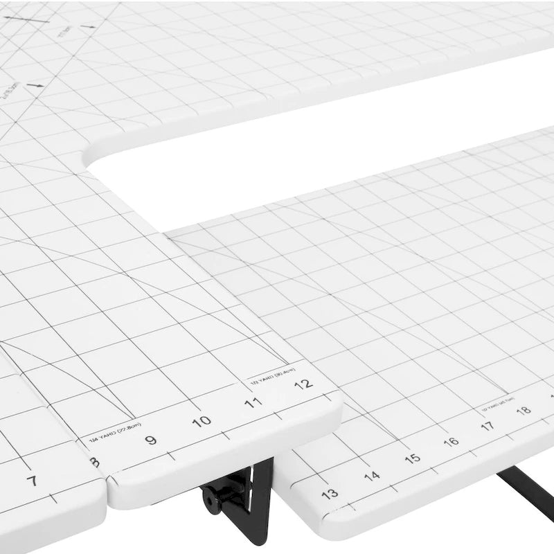 Bureau de couture domestique avec plateau quadrillé et tablette rabattable en option – Bureau à domicile double usage