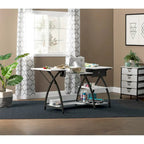 Bureau de couture domestique avec plateau quadrillé et tablette rabattable en option – Bureau à domicile double usage