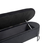 Banc de rangement tissé avec charnières de sécurité – Banc de bout de lit capitonné en velours