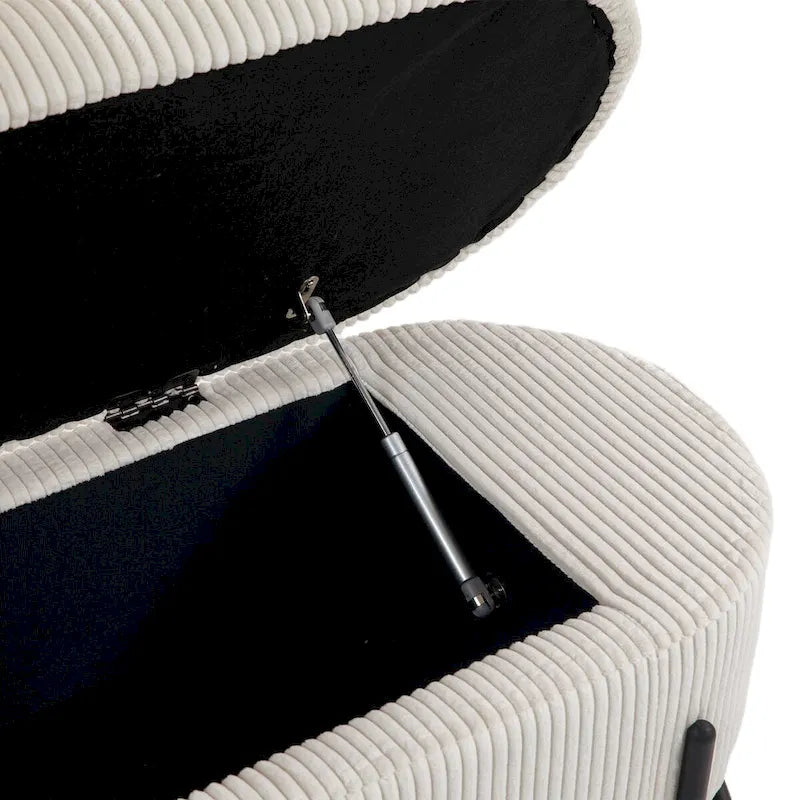 Banc de rangement tissé avec charnières de sécurité – Banc de bout de lit capitonné en velours