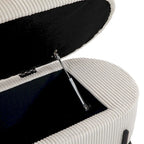 Banc de rangement tissé avec charnières de sécurité – Banc de bout de lit capitonné en velours