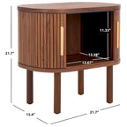 Table de chevet à portes coulissantes – Poignées dorées, pieds en bois, rangement spacieux pour chambre à coucher