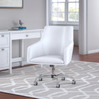 Chaise de bureau mi-hauteur en cuir – Piètement chromé, hauteur réglable, capacité de 125 kg