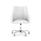 Chaise de bureau mi-hauteur en cuir – Piètement chromé, hauteur réglable, capacité de 125 kg