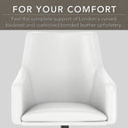 Chaise de bureau mi-hauteur en cuir – Piètement chromé, hauteur réglable, capacité de 125 kg