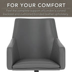 Chaise de bureau mi-hauteur en cuir – Piètement chromé, hauteur réglable, capacité de 125 kg